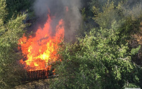 На Салтыкова-Щедрина сгорел дом, очевидцы считают, что его могли поджечь