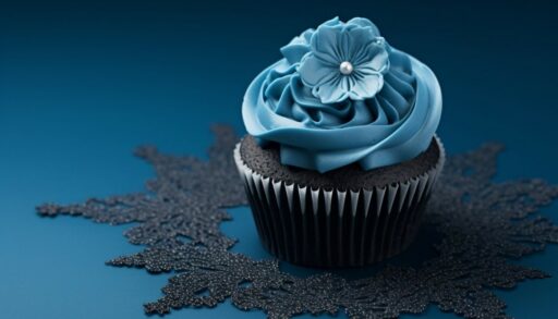 Пирожное с голубым кремом