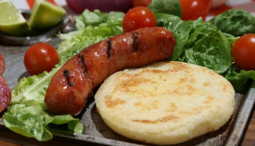 лепешка с сосиской гриль