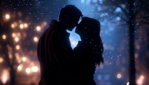 мужчина и женщина целуются