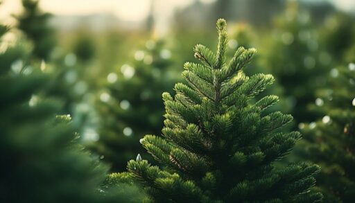 верхушка маленькой живой елки