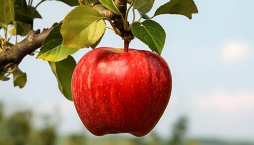 Яблоко висит на ветке