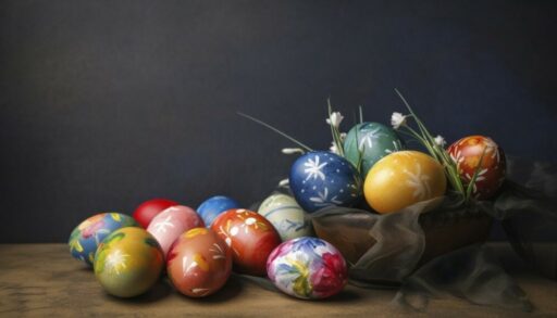разноцветные пасхальные яйца с рисунком