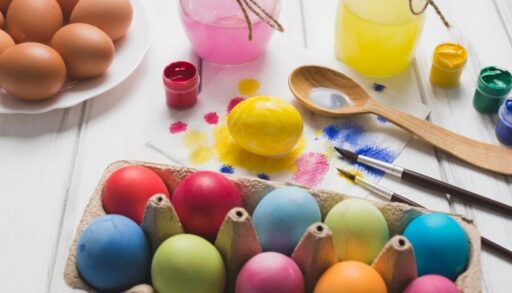 разноцветные яйца для Пасхи
