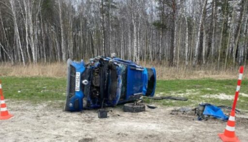 На тюменской трассе автомобилистка врезалась в столб