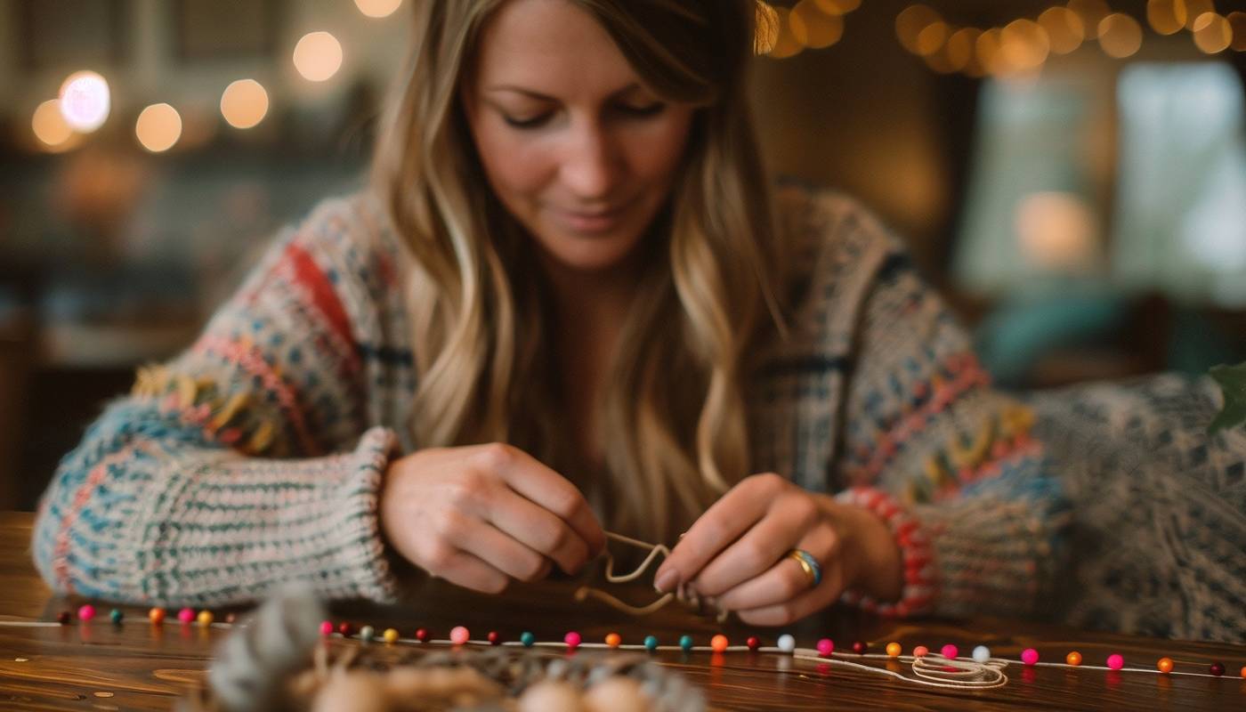 Девушка занимается декоративно-прикладным искусством