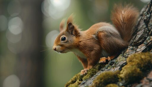 Белка сидит на дереве