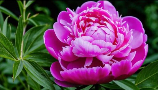 пион цветущий розовым цветом