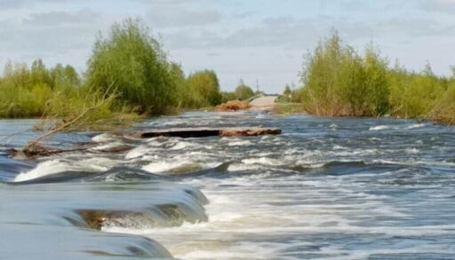 Вода в тюменской реке пошла на убыль