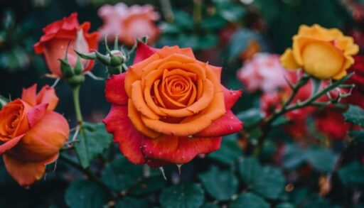 розы в саду