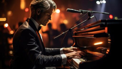 Музыкант играет на пианино