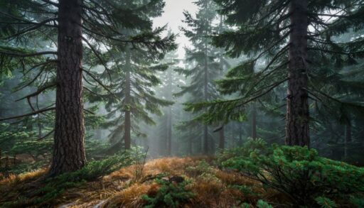 Лес с грибами