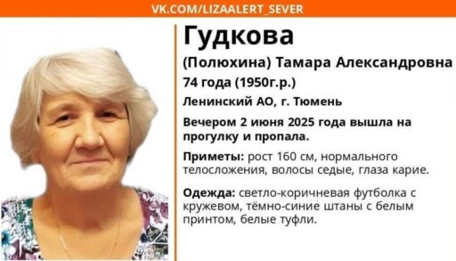 В Тюмени пропала пенсионерка, которая вышла на прогулку