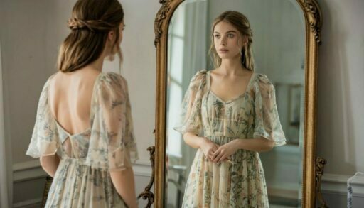 девушка перед зеркалом