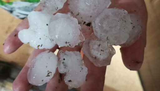 В Ишимском районе град побил урожай и повредил машины