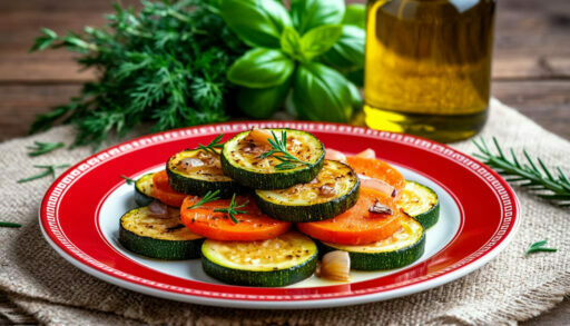 поджаренные кабачки на тарелке