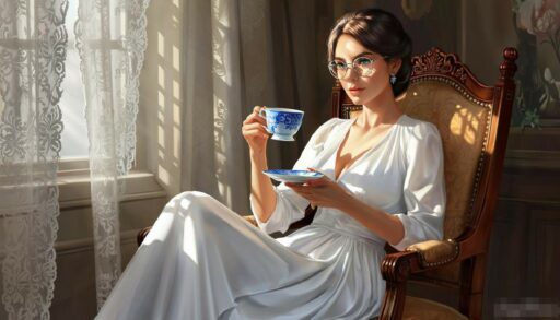 женщина в белом платье