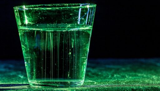 Зеленый напиток в стакане