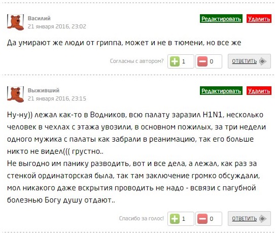 Тюменцы обсуждают свиной грипп в Интернете - 22 января 2016 года