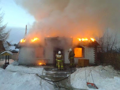 Пожар в селе Патрушево города Тюмени