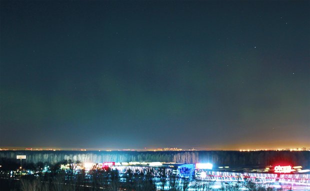 Северное сияние, фото Дениса Пойдашева - 17 марта 2015 года