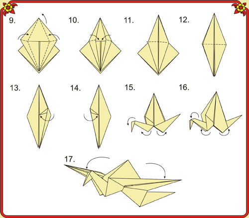 Как сделать журавлика поэтапно. Журавлик из бумаги. Журавль оригами. Схема оригами Журавлик из бумаги. Журавлик из бумаги для дошкольников.