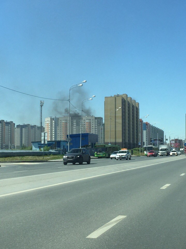 Пожар в новостройке на Широтной в Тюмени - 26 мая 2015 года