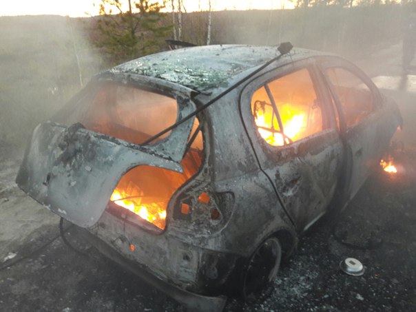 В Нижневартовске машина загорела на ходу, 14 мая 2016