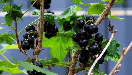 Ягоды черной смородины на ветках