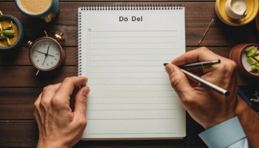 человек составляет список дел