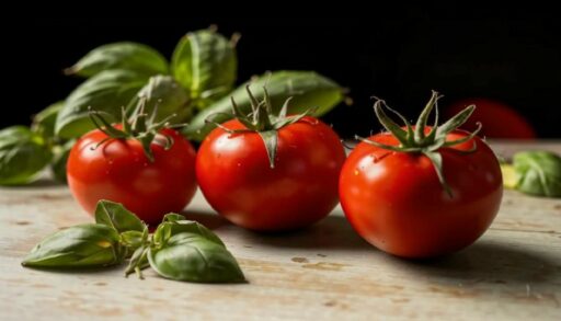 помидоры и съедобная трава