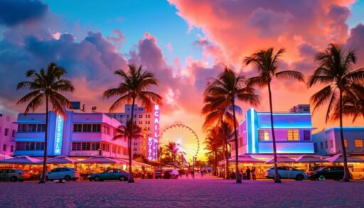 город огни пальмы 