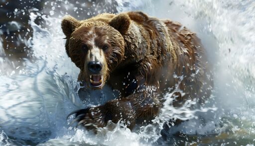 медведь в воде